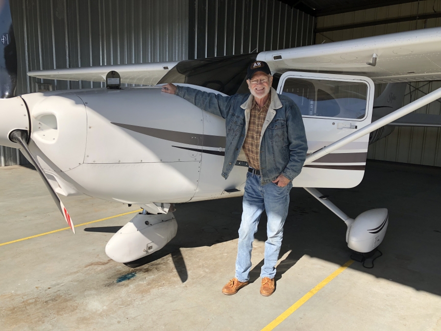 Ted Nyquist with his plane